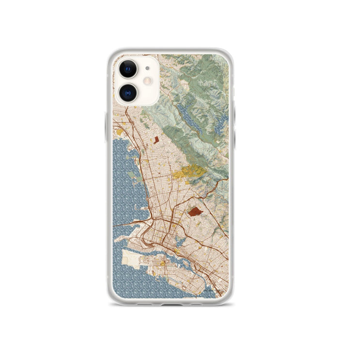 Custom Berkeley California Map Phone Case in Woodblock