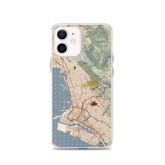 Custom Berkeley California Map iPhone 12 Phone Case in Woodblock