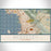 Berkeley California Map Print Landscape Orientation in Woodblock Style With Shaded Background