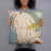 Person holding 18x18 Custom Berkeley California Map Throw Pillow in Woodblock