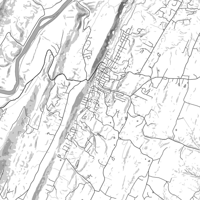 Berkeley Springs West Virginia Map Print in Classic Style Zoomed In Close Up Showing Details