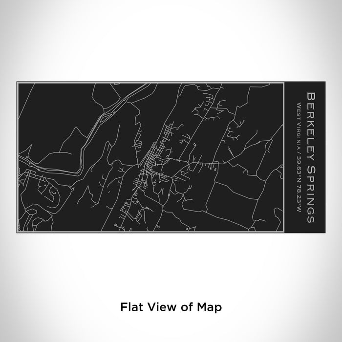 Rendered View of Berkeley Springs West Virginia Map Engraving on 17oz Stainless Steel Insulated Cola Bottle in Black
