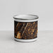Front View Custom Berkeley Springs West Virginia Map Enamel Mug in Ember