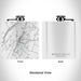Rendered View of Berkeley Springs West Virginia Map Engraving on 6oz Stainless Steel Flask in White