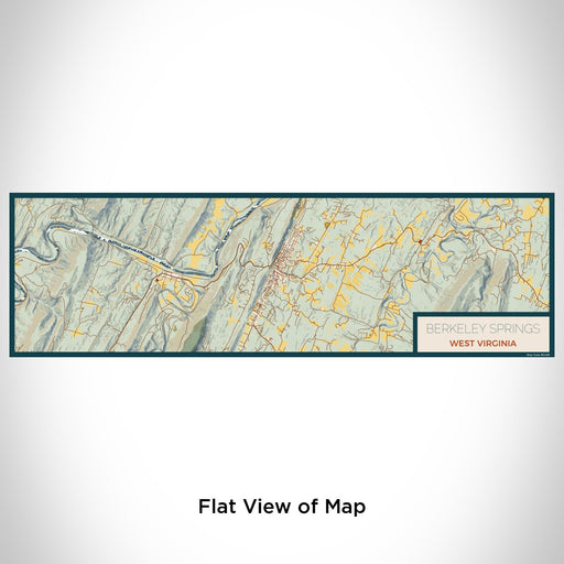 Flat View of Map Custom Berkeley Springs West Virginia Map Enamel Mug in Woodblock