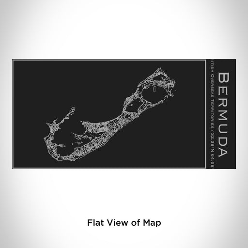 Rendered View of Bermuda British Overseas Territories Map Engraving on 17oz Stainless Steel Insulated Cola Bottle in Black