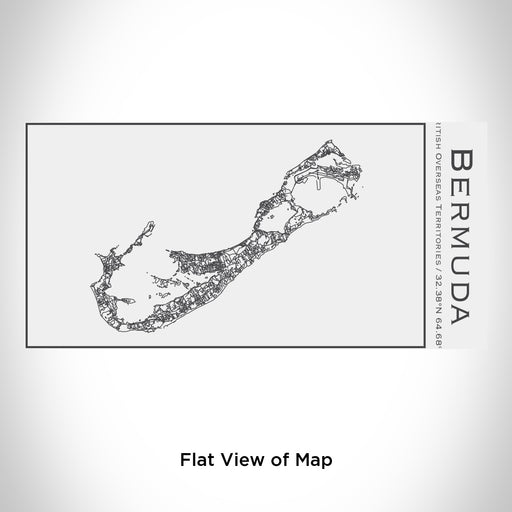 Rendered View of Bermuda British Overseas Territories Map Engraving on 17oz Stainless Steel Insulated Cola Bottle in White