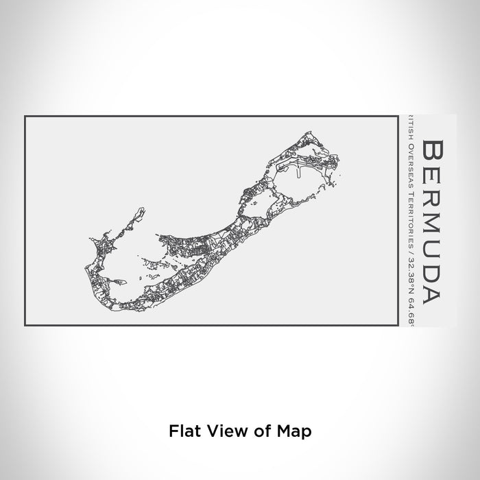 Rendered View of Bermuda British Overseas Territories Map Engraving on 17oz Stainless Steel Insulated Cola Bottle in White