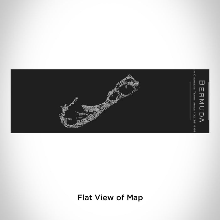 Rendered View of Bermuda British Overseas Territories Map Engraving on 10oz Stainless Steel Insulated Cup with Sliding Lid in Black