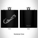 Rendered View of Bermuda British Overseas Territories Map Engraving on 6oz Stainless Steel Flask in Black