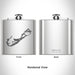Rendered View of Bermuda British Overseas Territories Map Engraving on 6oz Stainless Steel Flask