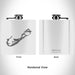 Rendered View of Bermuda British Overseas Territories Map Engraving on 6oz Stainless Steel Flask in White