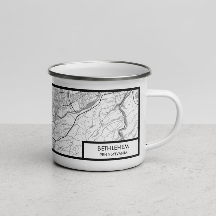 Right View Custom Bethlehem Pennsylvania Map Enamel Mug in Classic