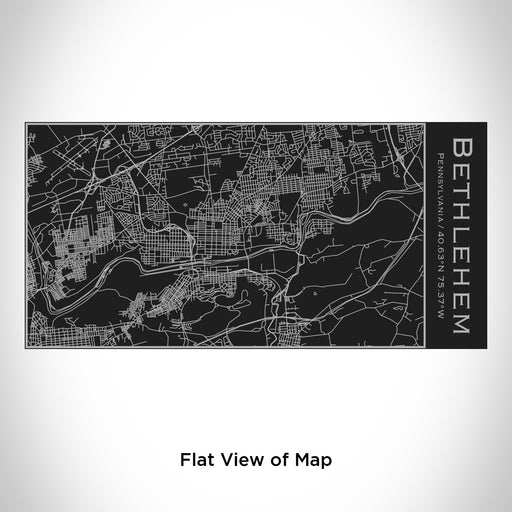 Rendered View of Bethlehem Pennsylvania Map Engraving on 17oz Stainless Steel Insulated Cola Bottle in Black