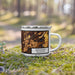 Right View Custom Bethlehem Pennsylvania Map Enamel Mug in Ember on Grass With Trees in Background