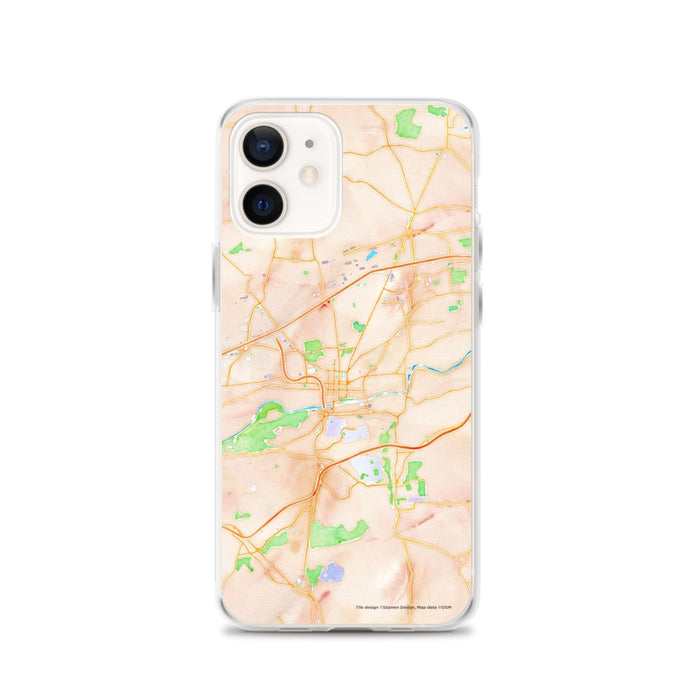 Custom Bethlehem Pennsylvania Map iPhone 12 Phone Case in Watercolor