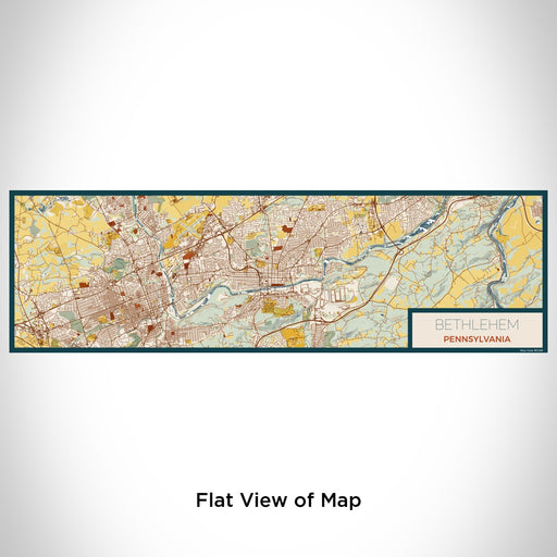Flat View of Map Custom Bethlehem Pennsylvania Map Enamel Mug in Woodblock