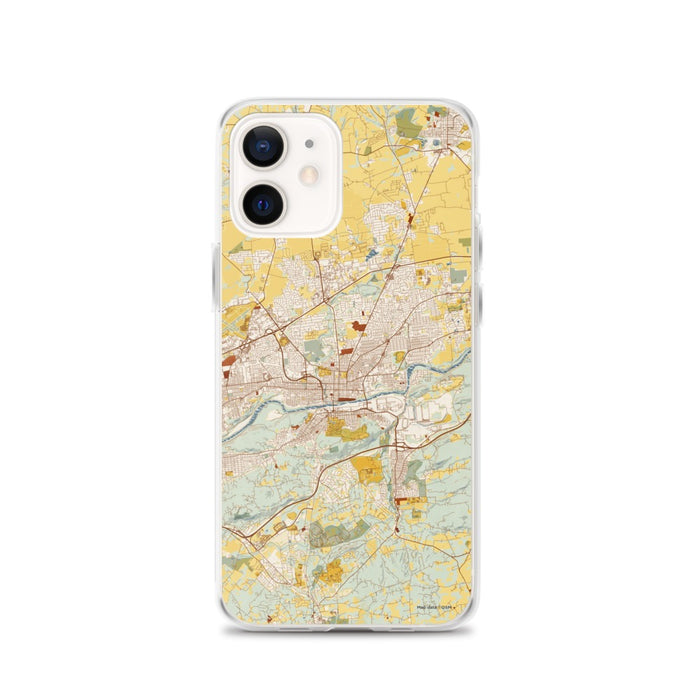 Custom Bethlehem Pennsylvania Map iPhone 12 Phone Case in Woodblock