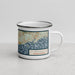 Right View Custom Beverly Massachusetts Map Enamel Mug in Woodblock