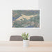 24x36 Big Bear Lake California Map Print Lanscape Orientation in Afternoon Style Behind 2 Chairs Table and Potted Plant