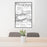 24x36 Big Bear Lake California Map Print Portrait Orientation in Classic Style Behind 2 Chairs Table and Potted Plant