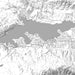 Big Bear Lake California Map Print in Classic Style Zoomed In Close Up Showing Details