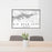 24x36 Big Bear Lake California Map Print Landscape Orientation in Classic Style Behind 2 Chairs Table and Potted Plant