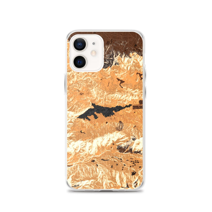 Custom Big Bear Lake California Map iPhone 12 Phone Case in Ember