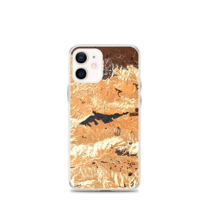 Custom Big Bear Lake California Map iPhone 12 mini Phone Case in Ember