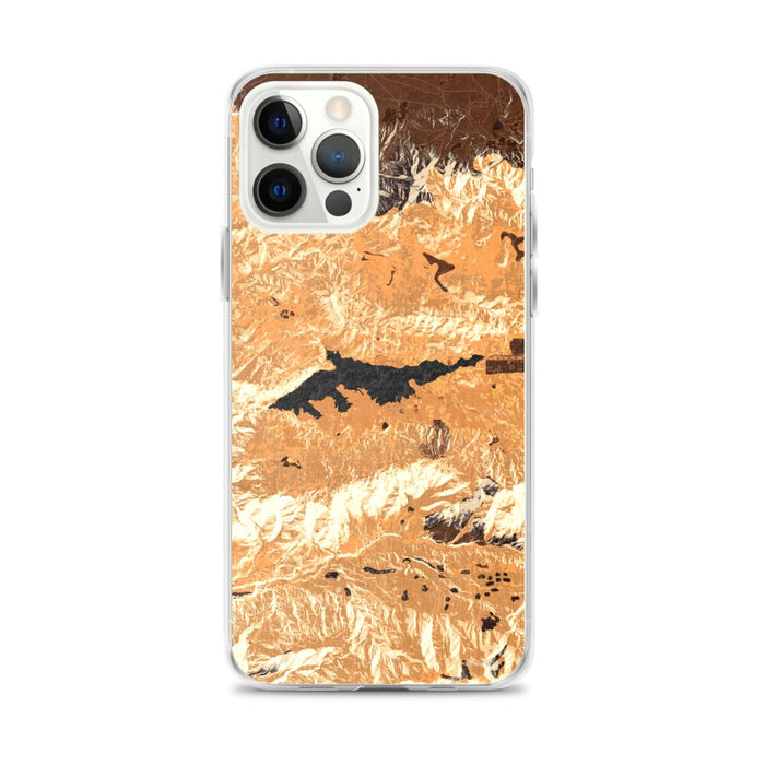 Custom Big Bear Lake California Map iPhone 12 Pro Max Phone Case in Ember