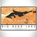 Big Bear Lake California Map Print Landscape Orientation in Ember Style With Shaded Background