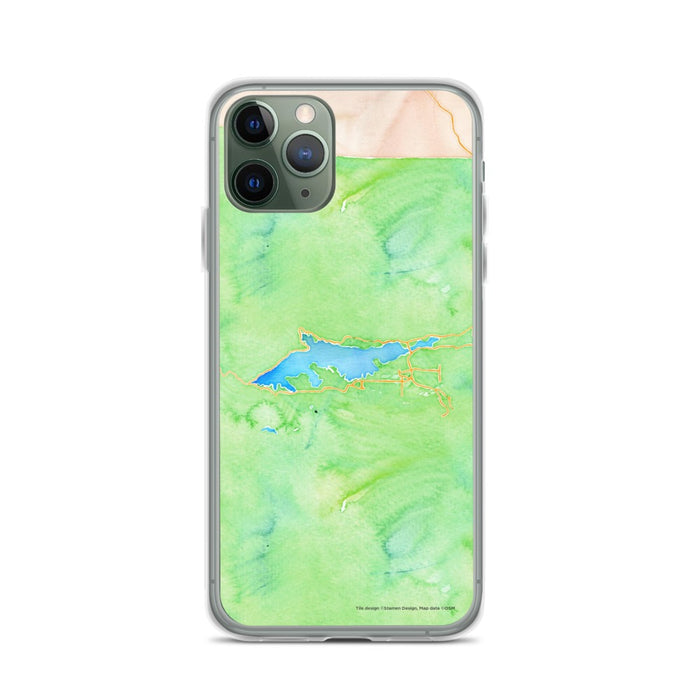 Custom Big Bear Lake California Map Phone Case in Watercolor
