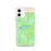 Custom Big Bear Lake California Map iPhone 12 Phone Case in Watercolor