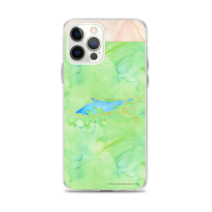 Custom Big Bear Lake California Map iPhone 12 Pro Max Phone Case in Watercolor