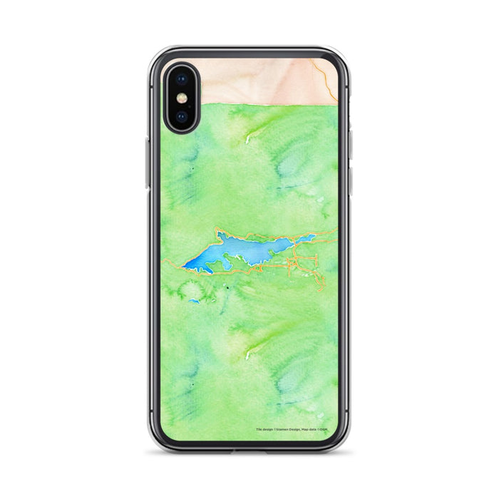 Custom Big Bear Lake California Map Phone Case in Watercolor