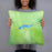 Person holding 18x18 Custom Big Bear Lake California Map Throw Pillow in Watercolor