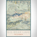 Big Bear Lake California Map Print Portrait Orientation in Woodblock Style With Shaded Background