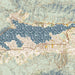 Big Bear Lake California Map Print in Woodblock Style Zoomed In Close Up Showing Details
