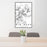 24x36 Big Bend National Park Map Print Portrait Orientation in Classic Style Behind 2 Chairs Table and Potted Plant