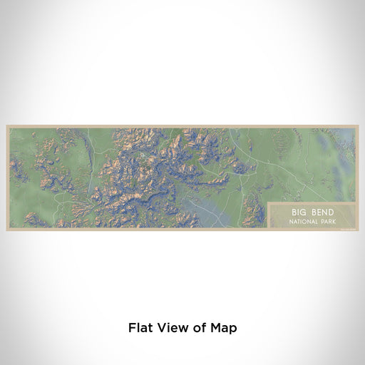 Flat View of Map Custom Big Bend National Park Map Enamel Mug in Afternoon
