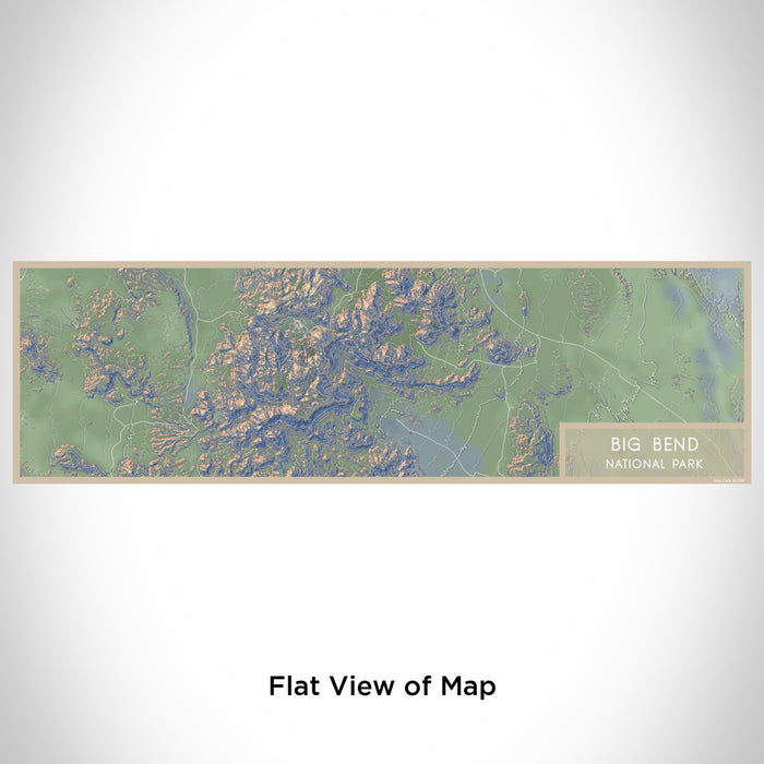 Flat View of Map Custom Big Bend National Park Map Enamel Mug in Afternoon