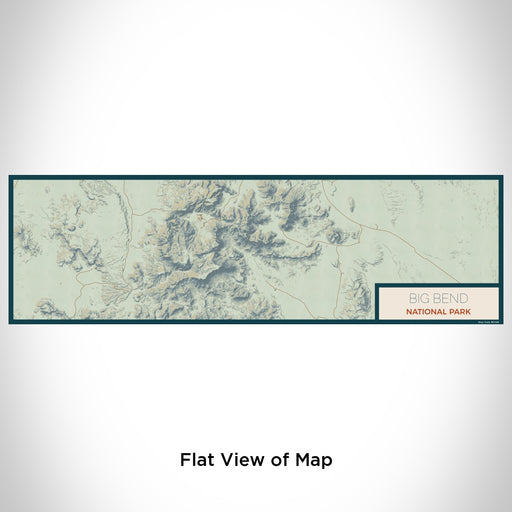 Flat View of Map Custom Big Bend National Park Map Enamel Mug in Woodblock
