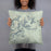 Person holding 18x18 Custom Big Bend National Park Map Throw Pillow in Woodblock