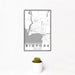 12x18 Bigfork Montana Map Print Portrait Orientation in Classic Style With Small Cactus Plant in White Planter