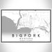 Bigfork Montana Map Print Landscape Orientation in Classic Style With Shaded Background