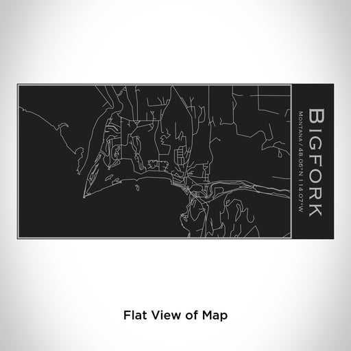 Rendered View of Bigfork Montana Map Engraving on 17oz Stainless Steel Insulated Cola Bottle in Black
