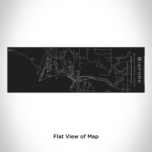 Rendered View of Bigfork Montana Map Engraving on 10oz Stainless Steel Insulated Cup with Sliding Lid in Black