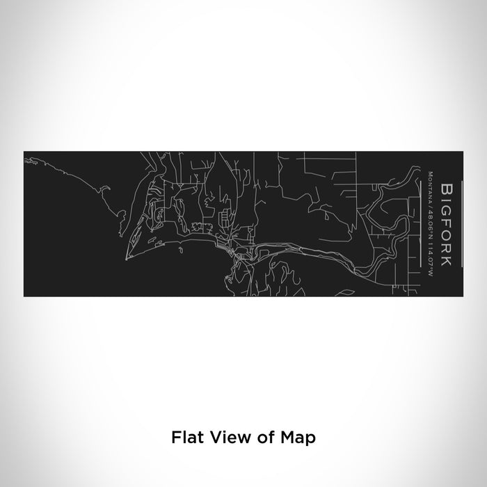 Rendered View of Bigfork Montana Map Engraving on 10oz Stainless Steel Insulated Cup with Sliding Lid in Black