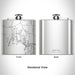 Rendered View of Bigfork Montana Map Engraving on 6oz Stainless Steel Flask