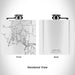 Rendered View of Bigfork Montana Map Engraving on 6oz Stainless Steel Flask in White